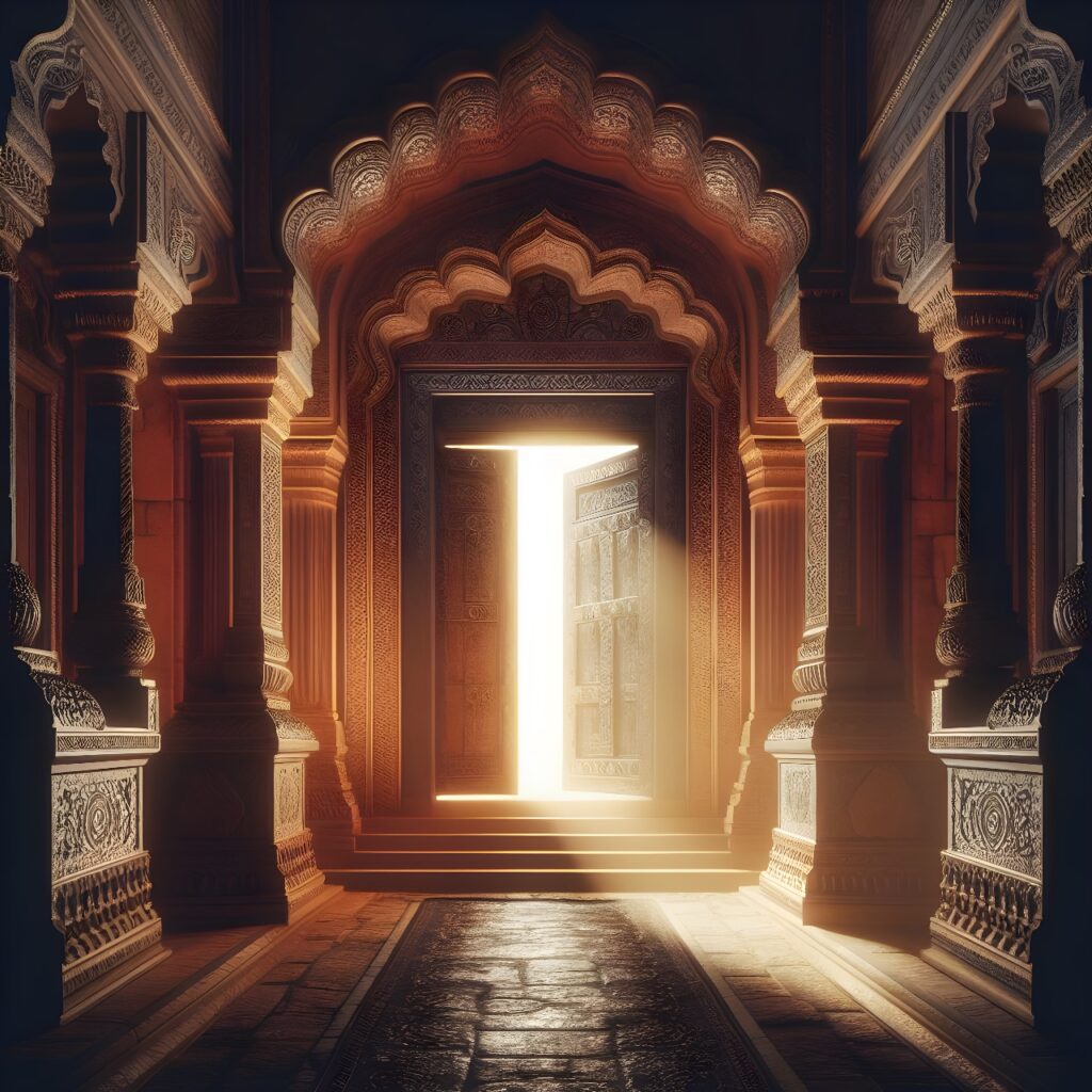 Indian palace secret passage stock image